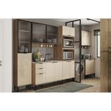 Kit Cozinha Modulada 6 Peças Alpha (2aéreos+2balcões+1paneleiro+1torrequente) C6p106 Freijo/off White - Carraro