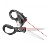 Tesoura Com Mira Laser Guia Corte Tecidos Patchwork Artesanato Papel Raio Precisao Multiuso Costura Hobby