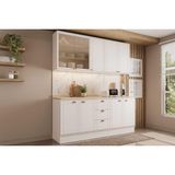 Cozinha Modulada Carraro Bella 4 Peças (2aéreos+2balcões) C4p169 Branco-carraro