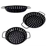 Panela Churrasqueira Fritadeira Grelha Antiaderente Cesto Churrasco Legumes Camarao Peixe Grelhado Com Alca Preta