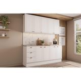 Cozinha Modulada Carraro Bella 4 Peças (2aéreos+2balcões) C4p170 Branco-carraro
