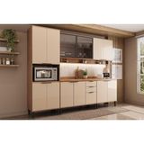 Cozinha Modulada Completa Alpha 5 Peças (2aéreos+2balcões+1paneleiro) C5p130 Freijo/off White - Carraro