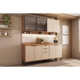Cozinha Modulada Completa Alpha 4 Peças (2aéreos+2balcões) C4p178 Freijo/off White - Carraro