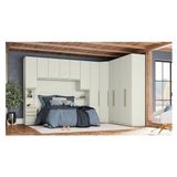 Quarto Modulado Casal Ambiente Composição 3.2 New Predileto 7 Peças Areia - Henn