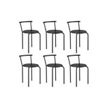Kit 6 Banquetas Sala Jantar 105 6 Uni Preto/courano Preto - Carraro