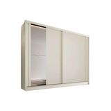 Guarda Roupas 2 Portas De Correr (1 C/ Espelho) E 4 Gavetas Monterey Off White - Europa