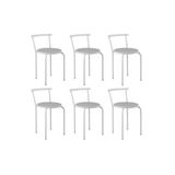 Kit 6 Banquetas Sala Jantar 105 6 Uni Branco/courano Branco - Carraro