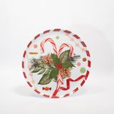 Prato Enfeite Decorativo Refeição De Natal Melamina 28cm