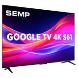 Smart Tv Semp 55" Led Uhd 4k Googletv Wifi Dual Usb 55s61 Preto Bivolt