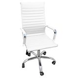 Cadeira Eames Esteirinha Presidente Escritório Boston Eames Alta - Branca Branco