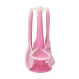 Kit 7 Peças Utensílios Cozinha Silicone Resistente Durável Rosa
