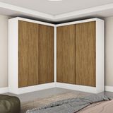 Closet Casal Duplo Belém 4 Portas 4 Gavetas Carioca Móveis Branco Cinamomo