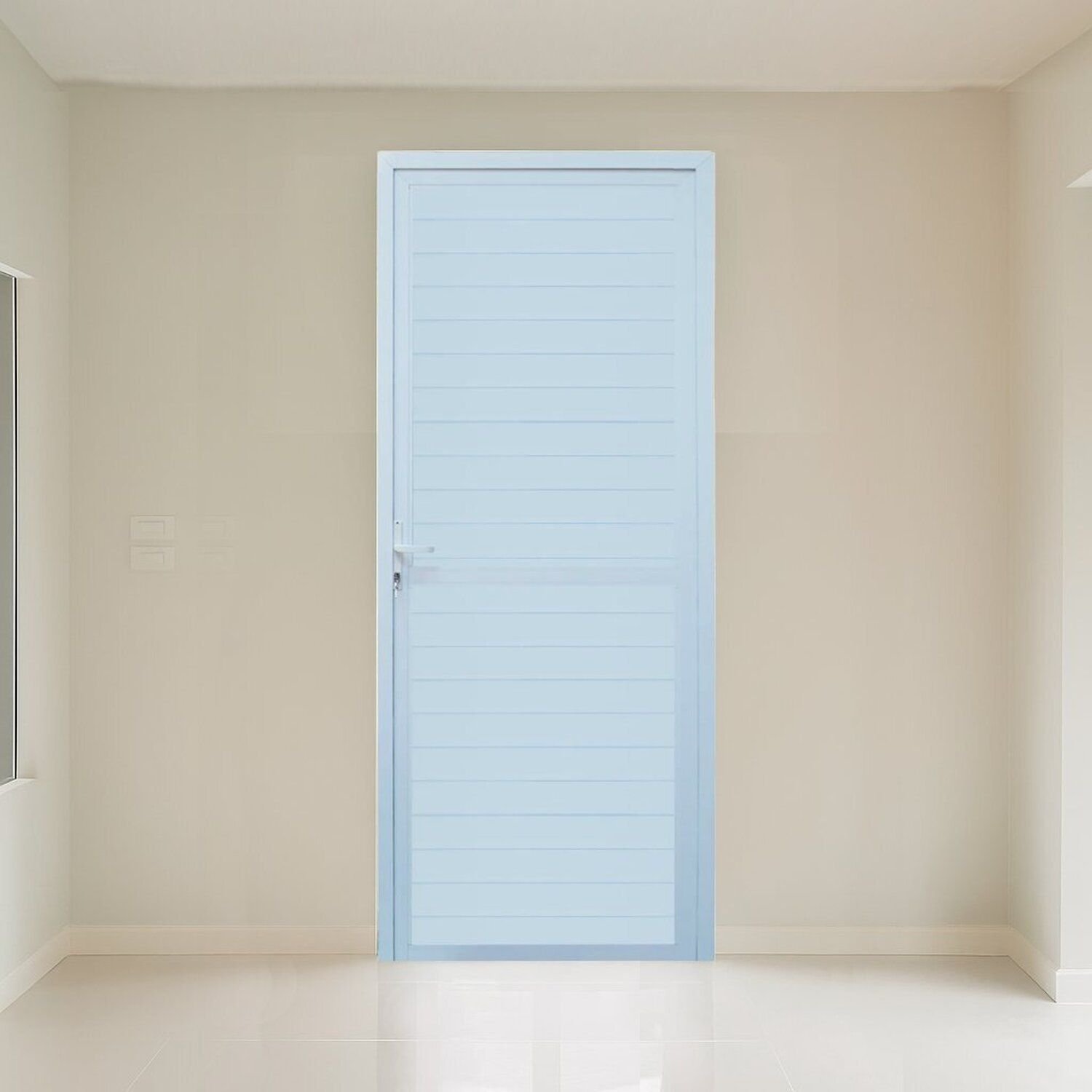 Porta Lambri Esquerda 1 Folha 90x215cm Fábrica Do Alumínio Branco