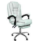 Cadeira De Escritório Presidente Soft Ergonômica Apoio Para Pés Branco