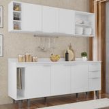Armário De Cozinha Cp13 E Tampo 178cm Pérola M24 Branco - Mpozenato