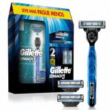 Kit Barbeador Gillette Mach 3 Acqua Grip 1 Aparelho + 2 Cargas