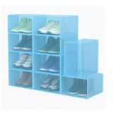 Kit 6 Box Multiuso Dobravel Para Sapatos Caixa Empilhavel Com Tampa Organizacao Closet Quarto Guarda Roupa Sapateira Az