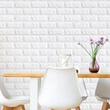 Papel Parede Painel 3d Tijolinho Branco Placa Auto Adesivo Revestimento Espuma 77x70cm Grande Autocolante Decoracao
