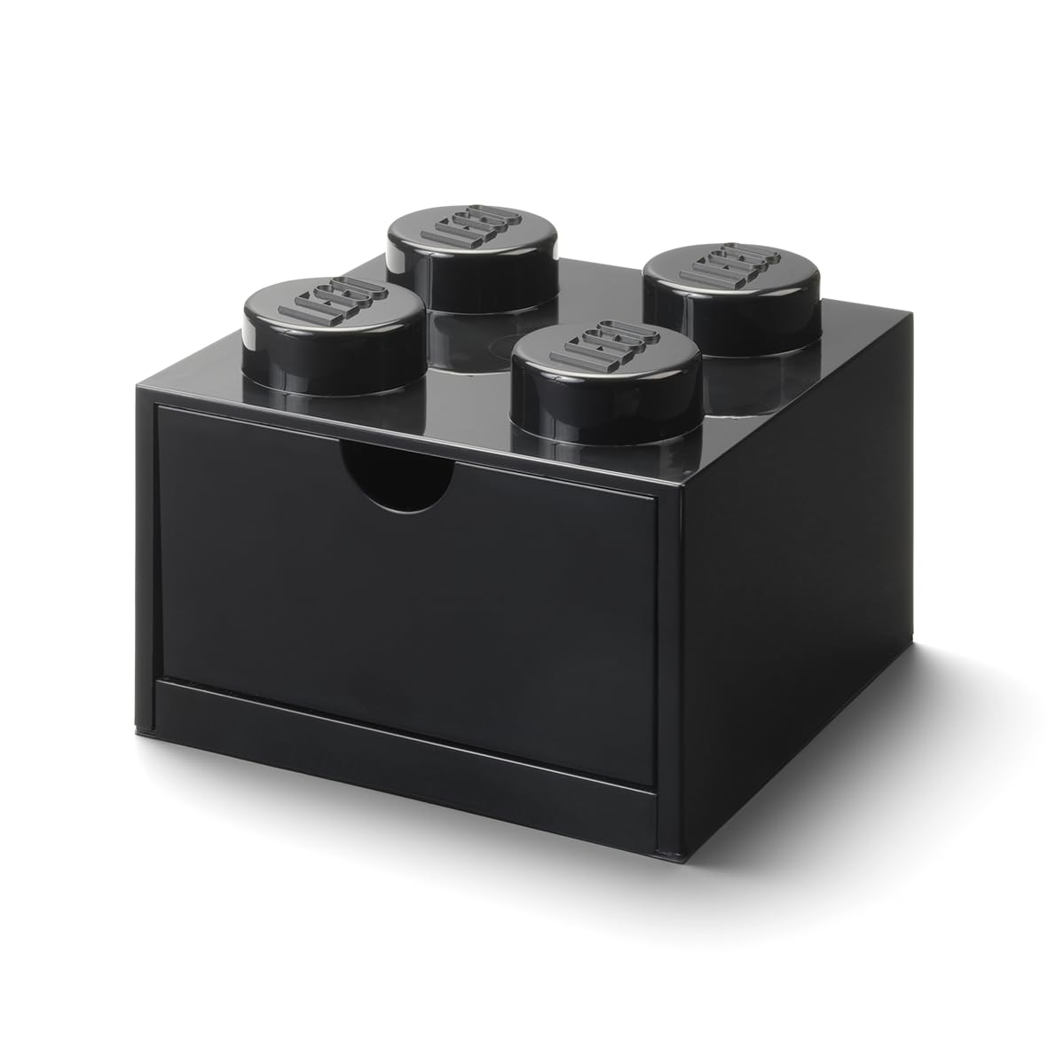 Caixa De Armazenamento Lego Desk Drawer 4 Knobs Preta Com Capacidade De 2,9 L