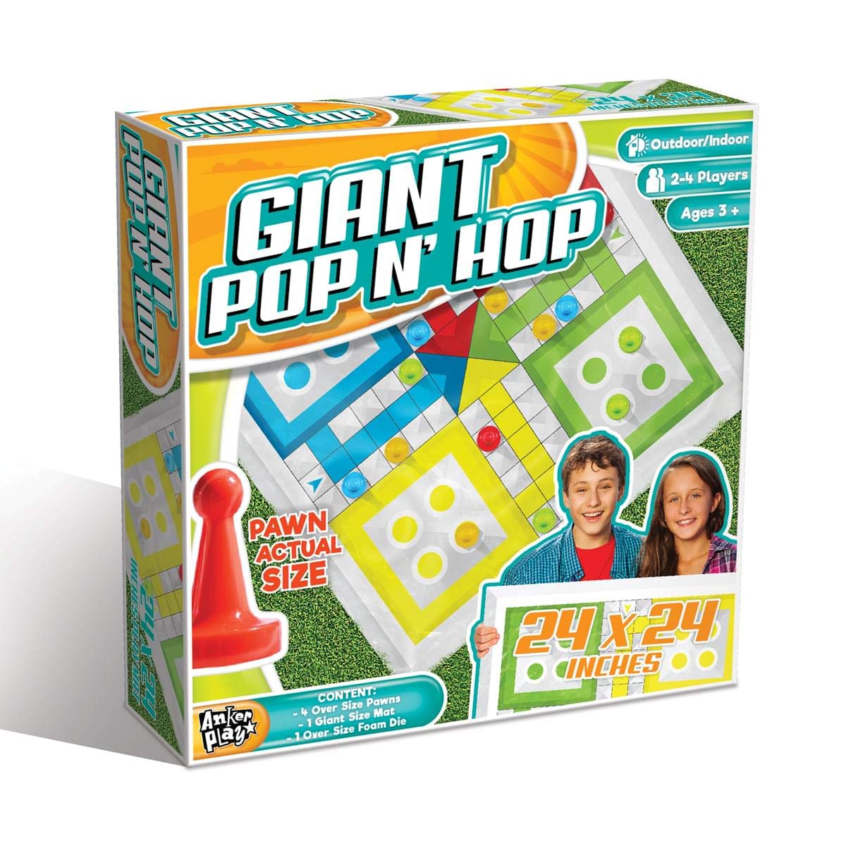 Jogo Giant Pop N Hop Anker Play Com Tapete E Peças De 24 X 24 Polegadas