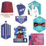 Pacote De Adesivos Toynk Doctor Who Com 7 Adesivos Cortados Em Matriz