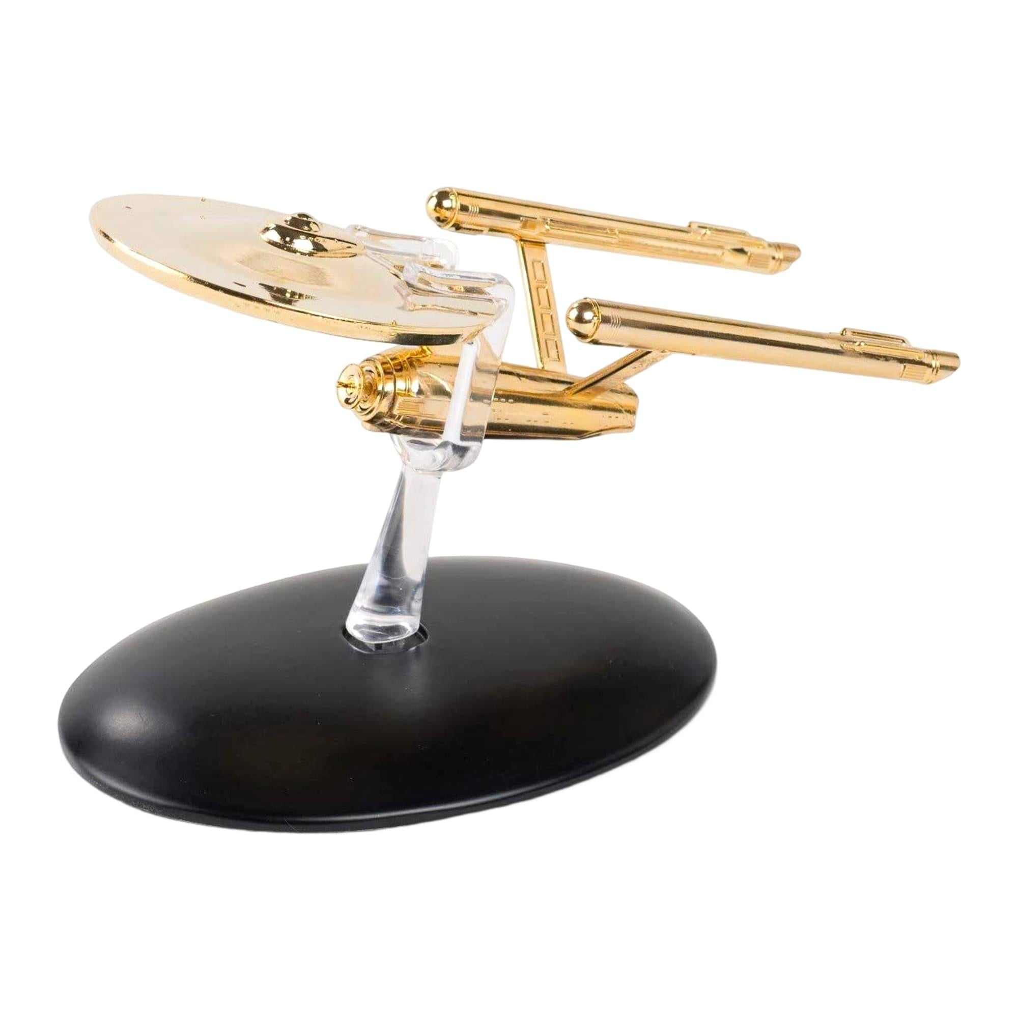 Réplica Do Navio Star Trek Eaglemoss Banhada A Ouro Tos Ncc 1701