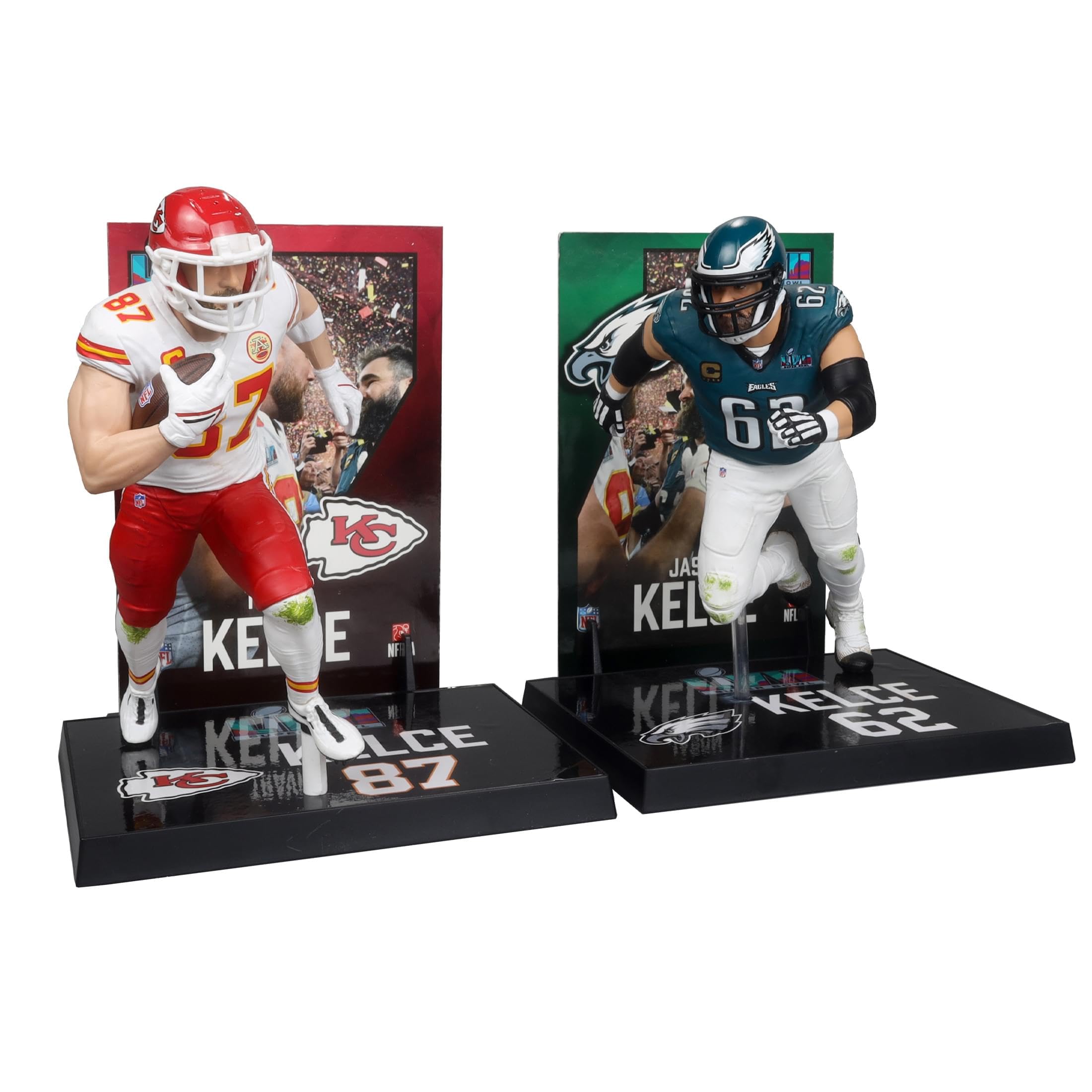 Boneco De Ação Mcfarlane Travis Kelce/jason Kelce Nfl, Pacote Com