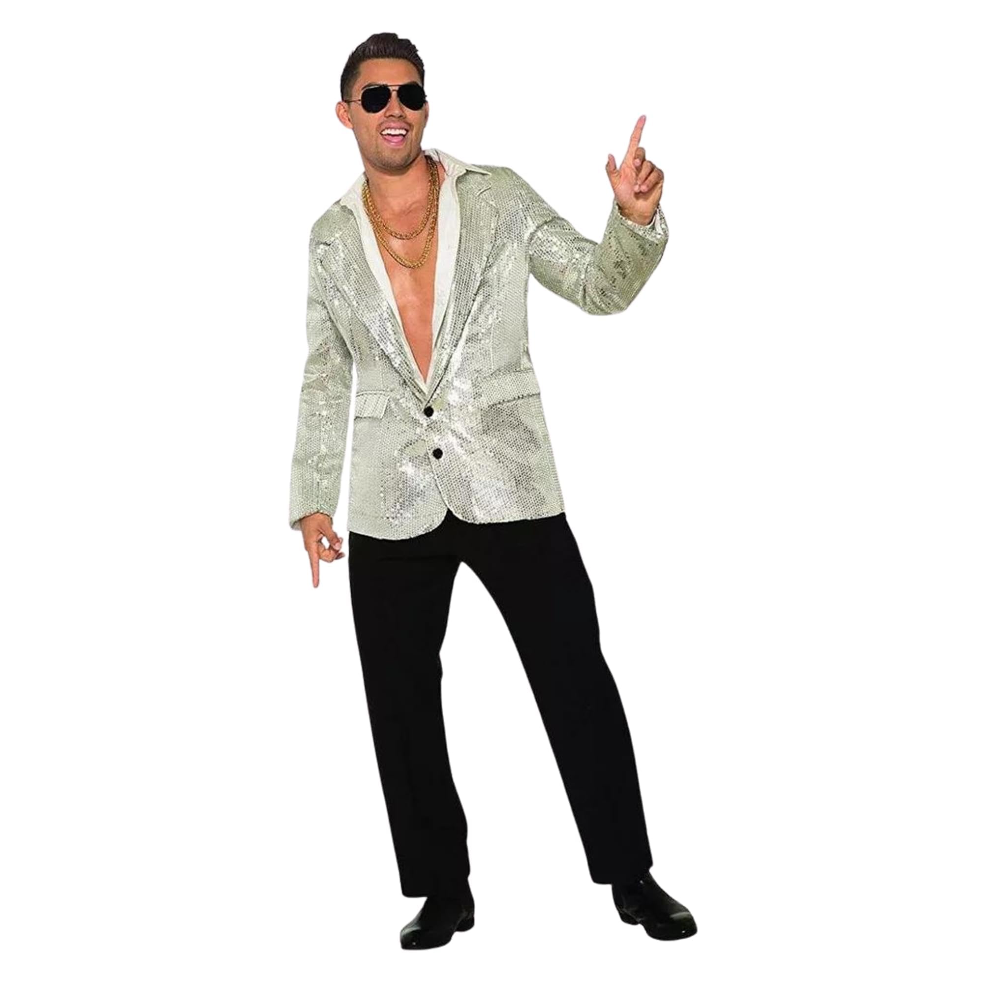 Blazer Rubies Masculino Disco Sequin Silver