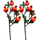 Kit 6 Plantas Fruta Romã Artificial Natal Decoração De 60cm
