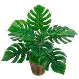 Kit 11 Ramos Costela De Adão Decorativo Artificial Plástico Verde 9 Folhas Cada 32cm