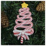 Kit 6 Enfeite Pendente Para Árvore De Natal Pinheirinho Rosa 13,5cm
