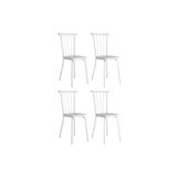 Cadeira De Cozinha 154 Aço Kit 4 Uni Branco/courano Branco - Carraro