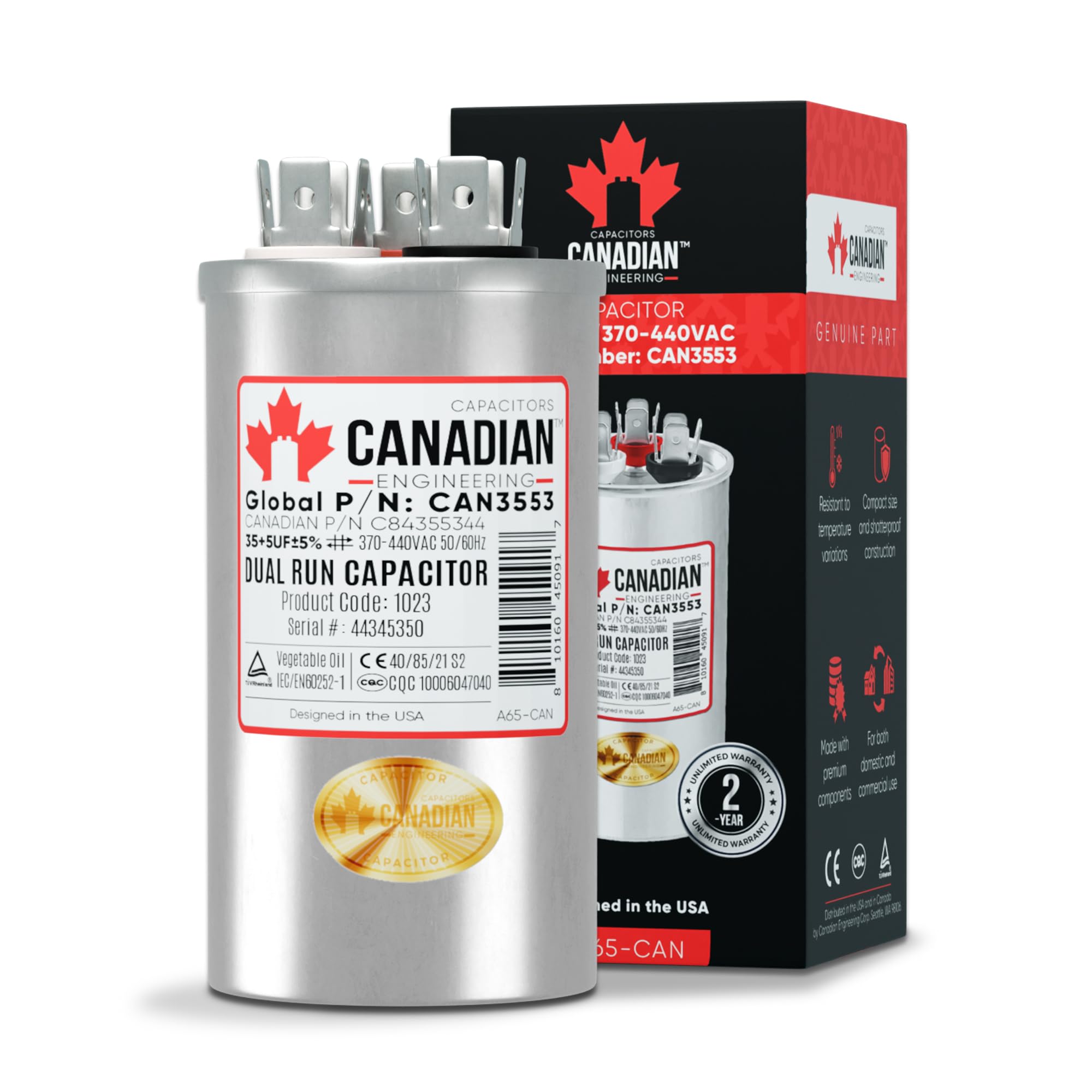 Capacitor Tão Resistente Quanto O Canadian Wilderness Cbb65 35 + 5μf 370/440v