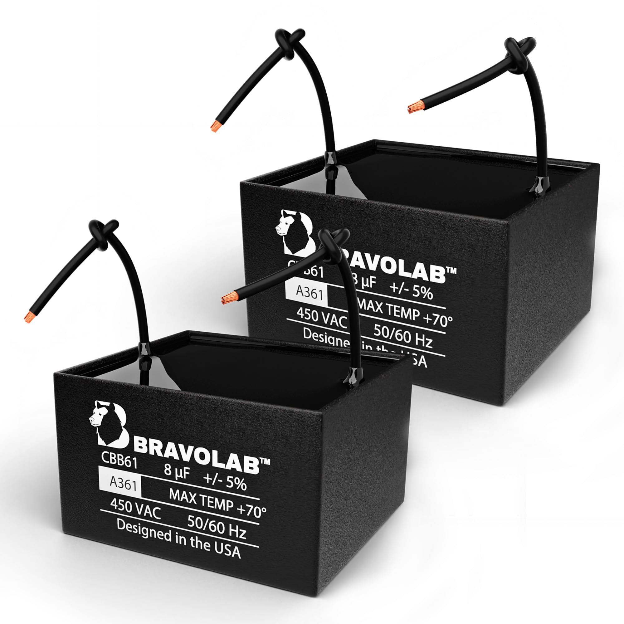 Capacitor De Ventilador De Teto Bravo Lab Cbb61 8μf 450vac 50/60hz, Pacote Com 2