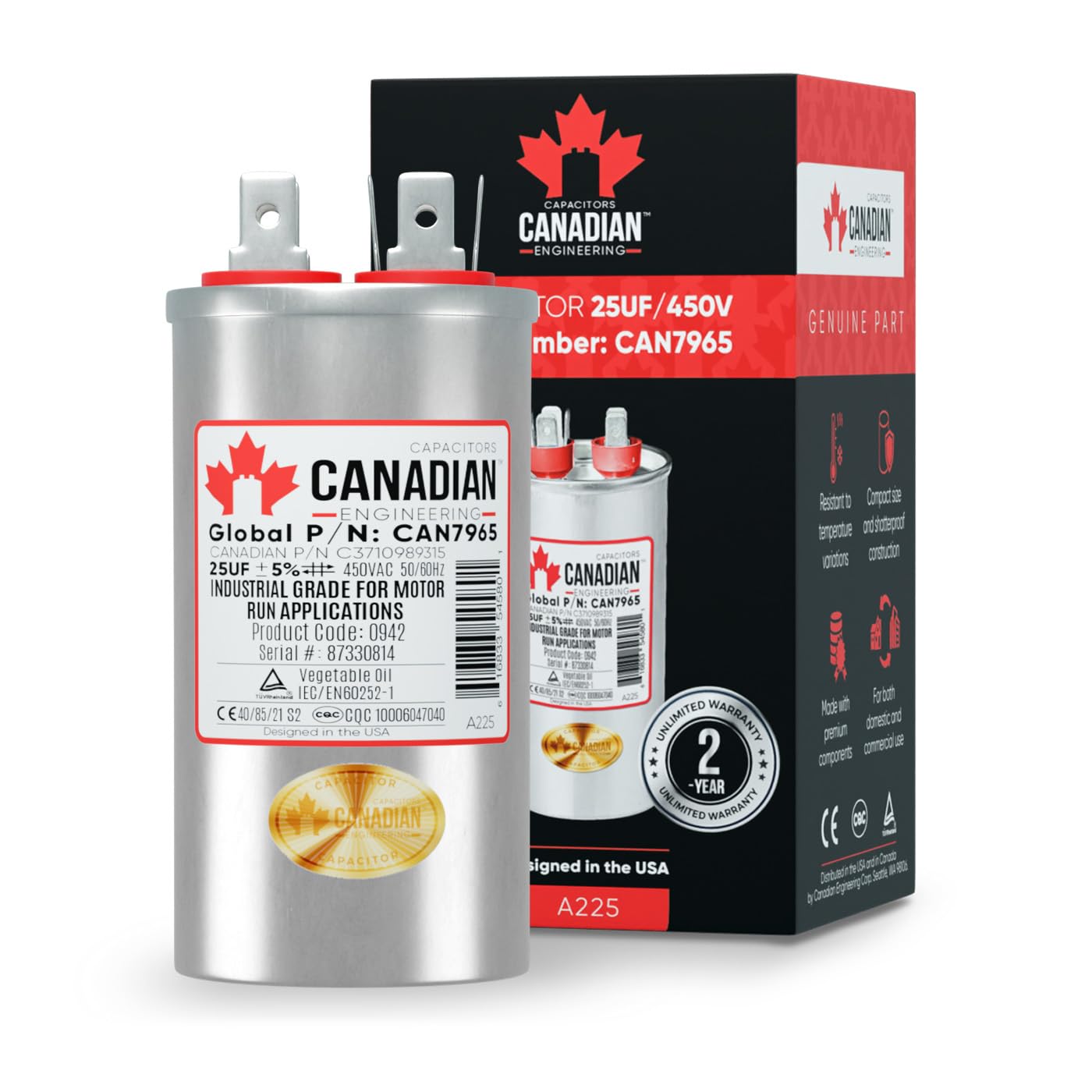 Capacitor Tão Resistente Quanto O Canadian Wilderness Cbb65 25μf 450vac