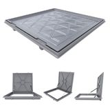 Tampa Piscina Casa Máquina 90x90 Articulada Rebaixada Cinza