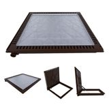 Tampa Piscina Ventilada Casa Máquina 90x90cm Rebaixo Marrom