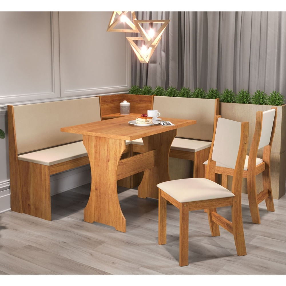 Canto Alemão Cash Com 2 Cadeiras Sol Viero