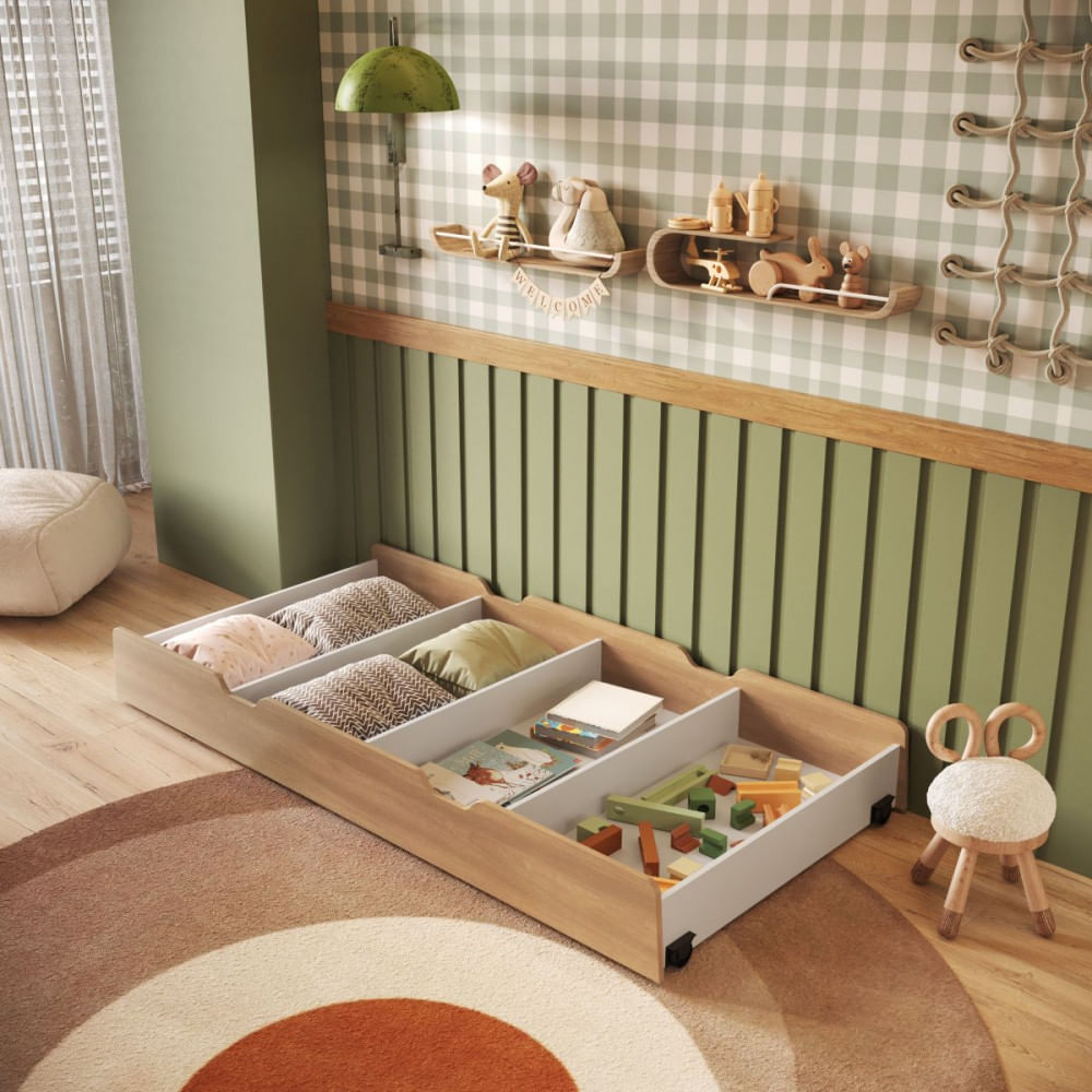 Baú Auxiliar Infantil Mick Mdf Mobikasa