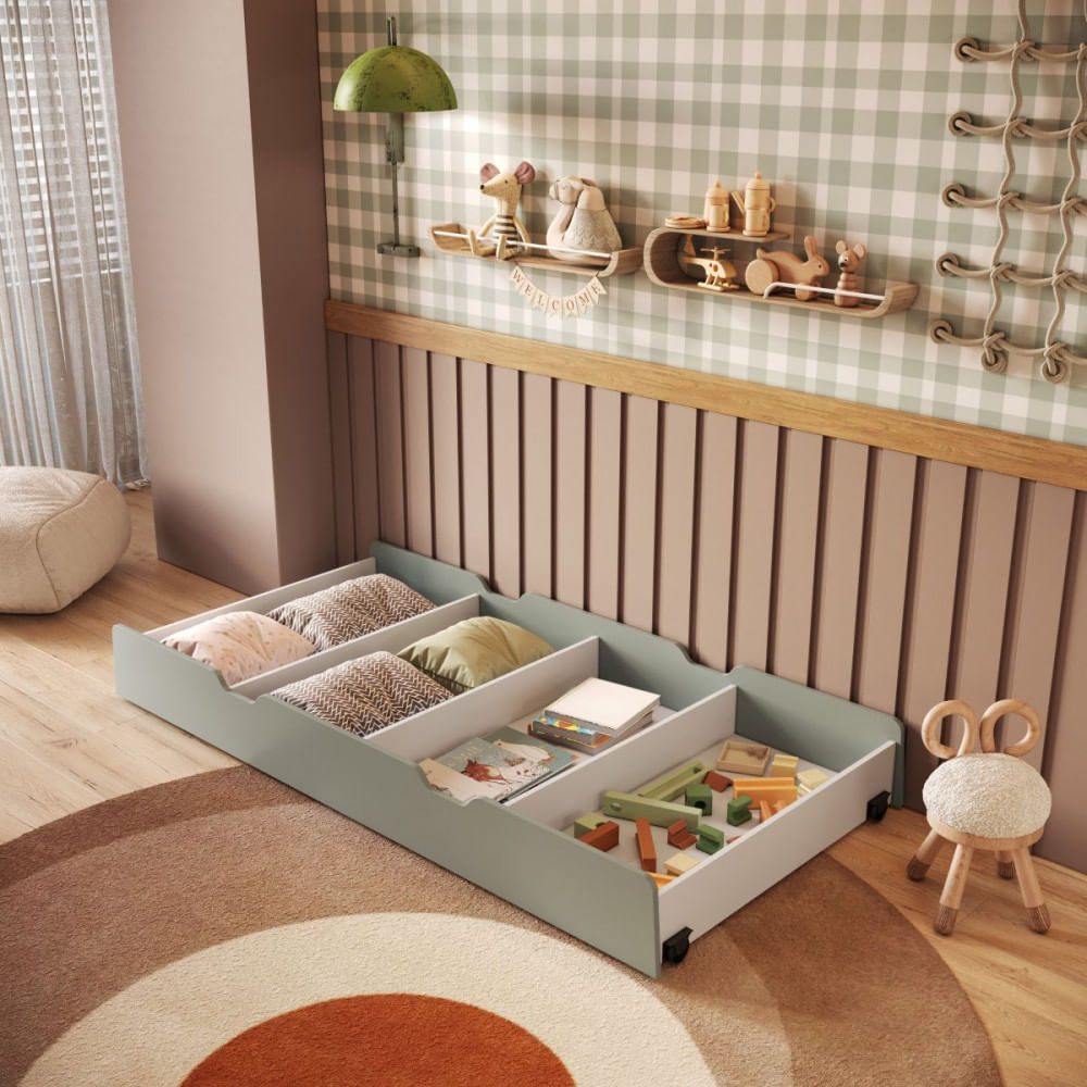 Baú Auxiliar Infantil Mick Mdf Mobikasa