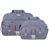 Kit Bolsas Maternidade Baby Essence Cinza E Vinho