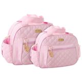 Kit Bolsas Maternidade Matelassê Baby Essence Rosa