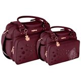 Kit Bolsas Maternidade Urso Baby Platinum Vinho
