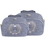 Kit Bolsas Maternidade Baby Essence Cinza E Dourado