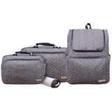 Kit Bolsas E Mochila Maternidade Baby Classic Premium Cinza E Marinho