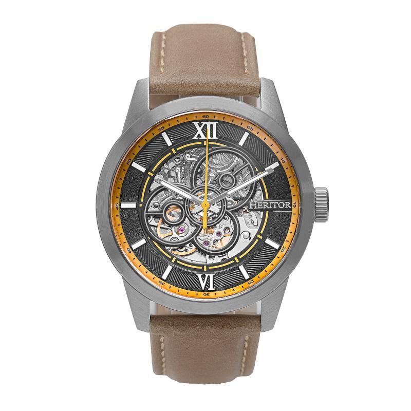 Relógio Heritor Automatic Jonas Leather-band Skeleton Silver/bronze