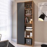 Estante Livreiro Multiuso 1 Porta Chelsy Grafite/mel Z54 - Mpozenato