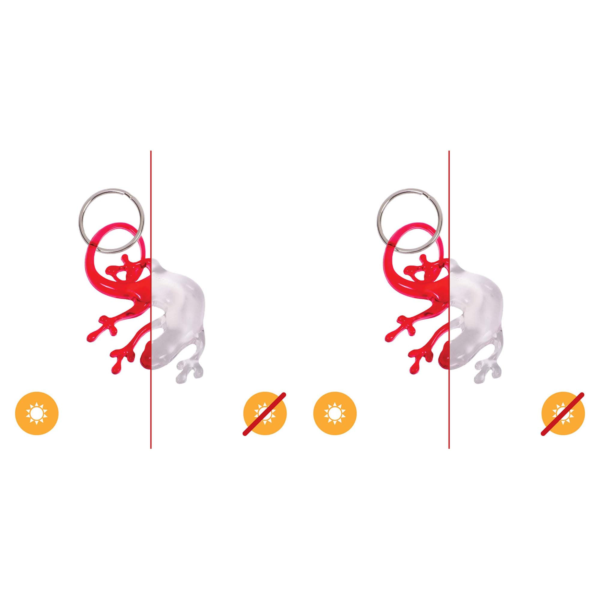 Chaveiro Delsol Color-changing Lizard Red, Pacote Com 2