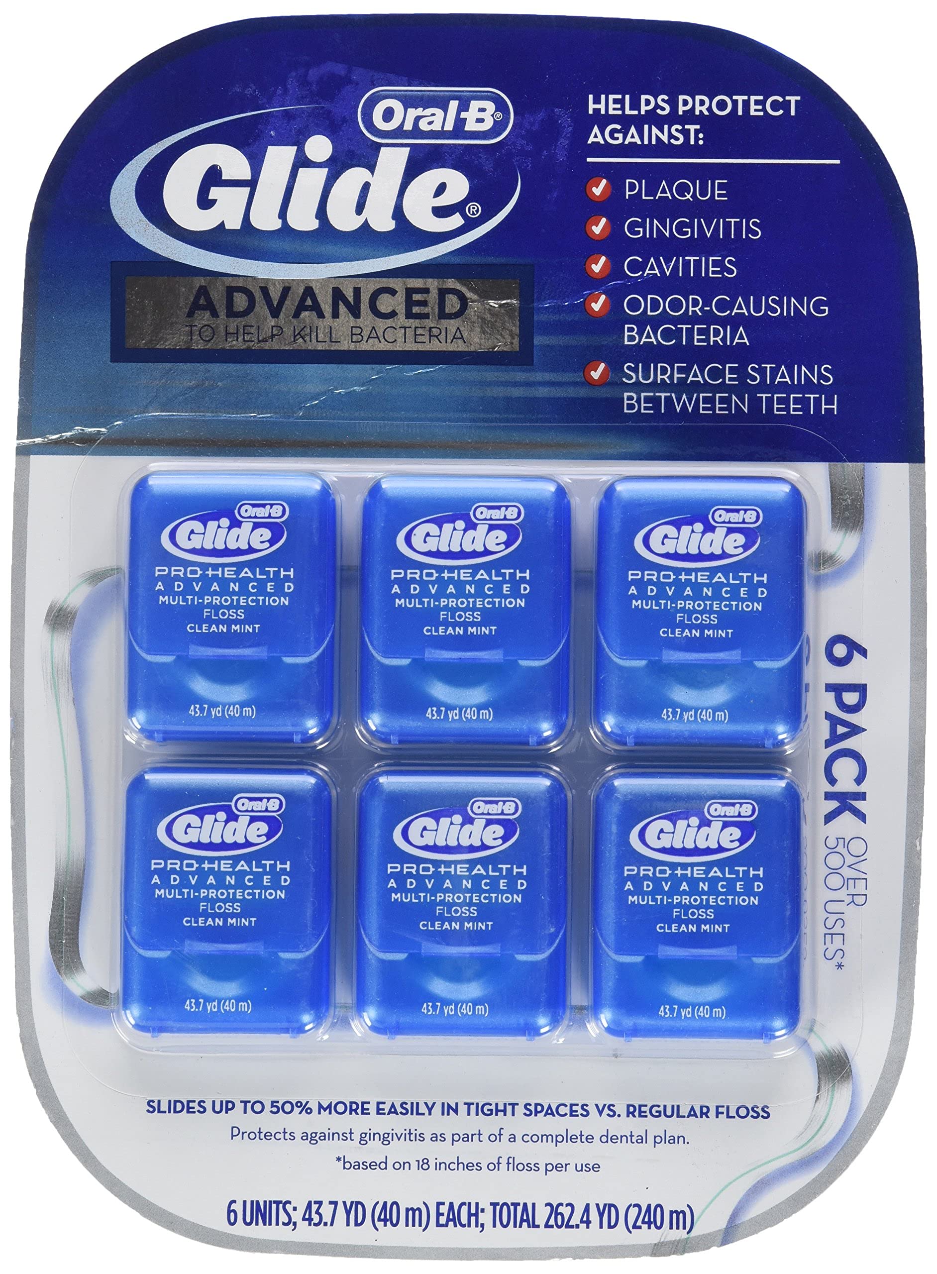 Floss Oral-b Glide Pro-health Advanced, 6 Unidades (pacote Com 1)