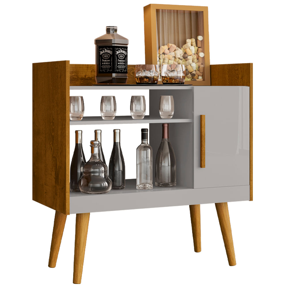 Aparador Bar Cafe 1 Porta 71 Cm Naturalle Off White Bechara